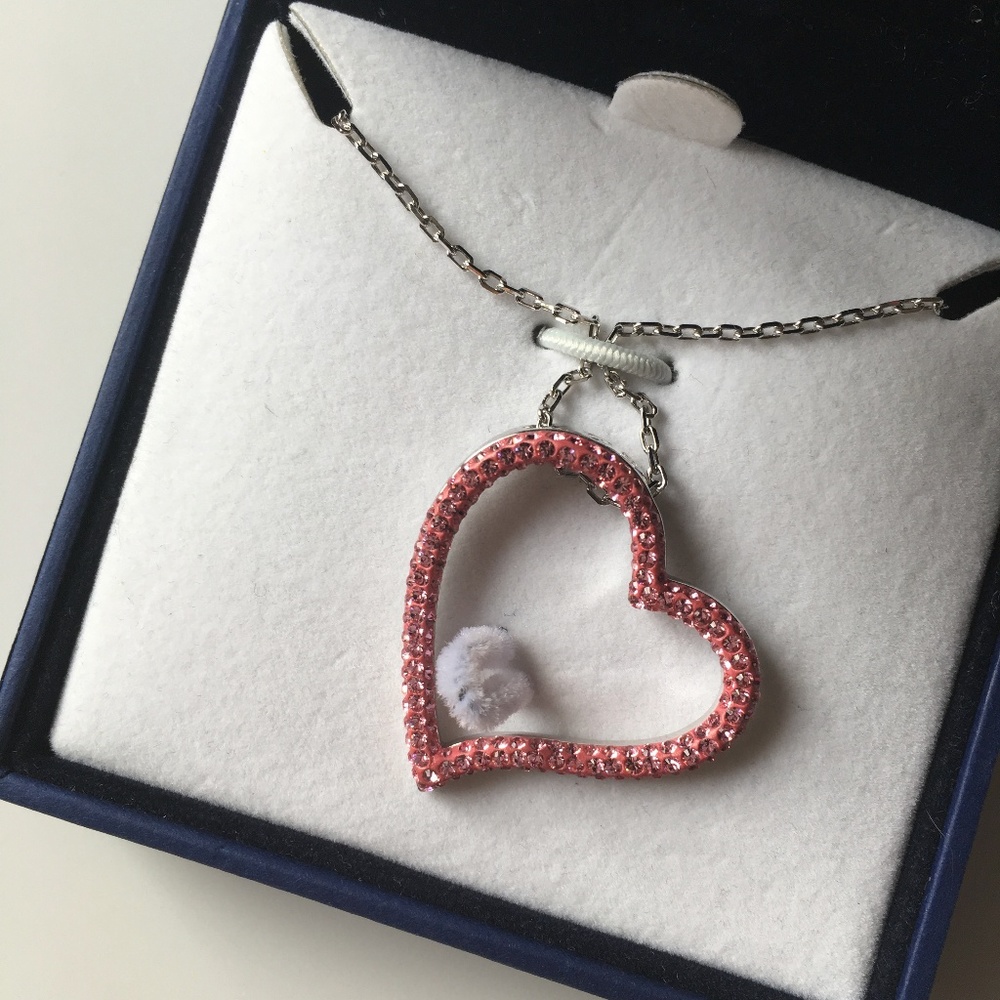 Swarovski pink heart necklace in original box